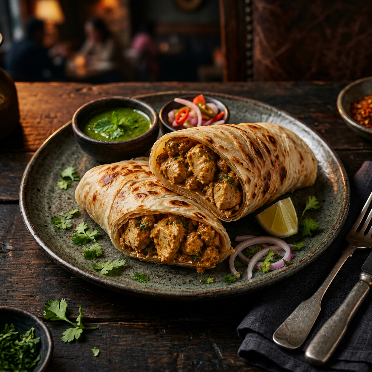 Chicken Natti Kurma Wrap